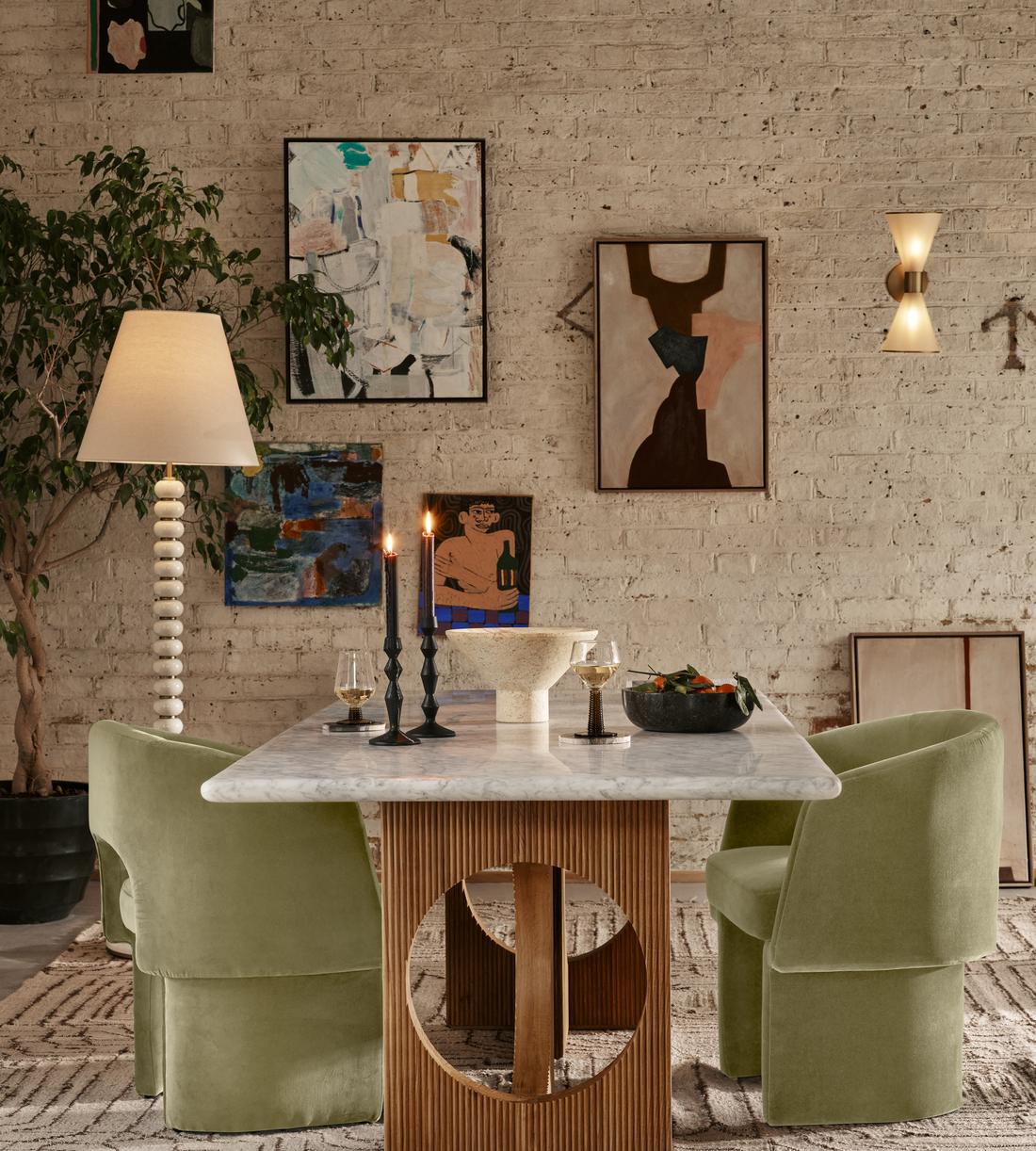 Elliot Dining Table, Carrara Marble