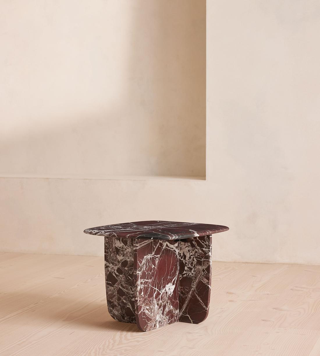 Fawsley Side Table, Rosso Levanto Marble