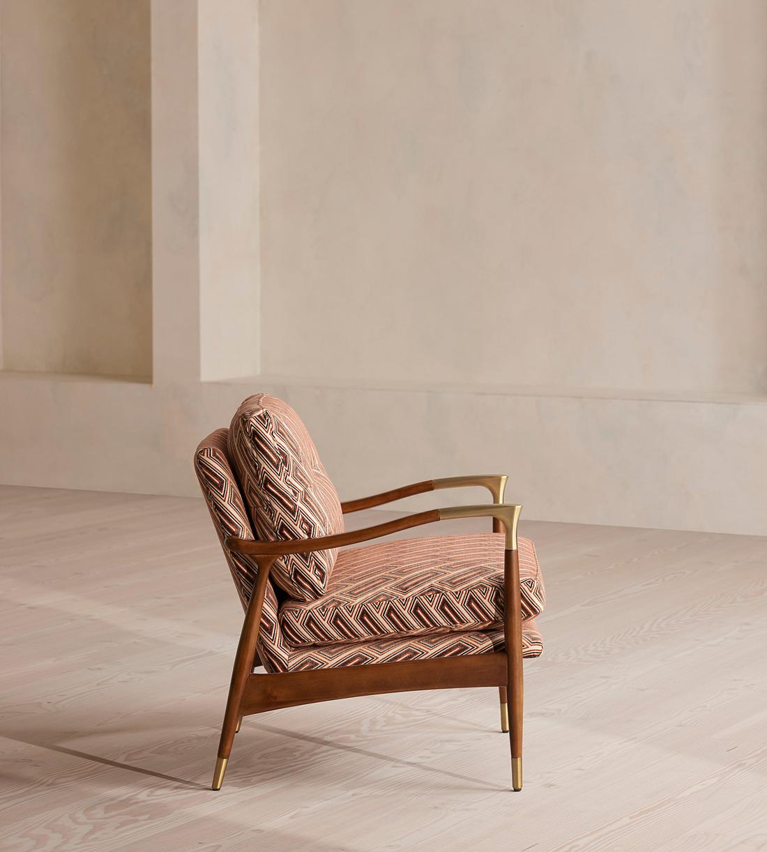 Theodore Armchair, Vende Jacquard, Rust