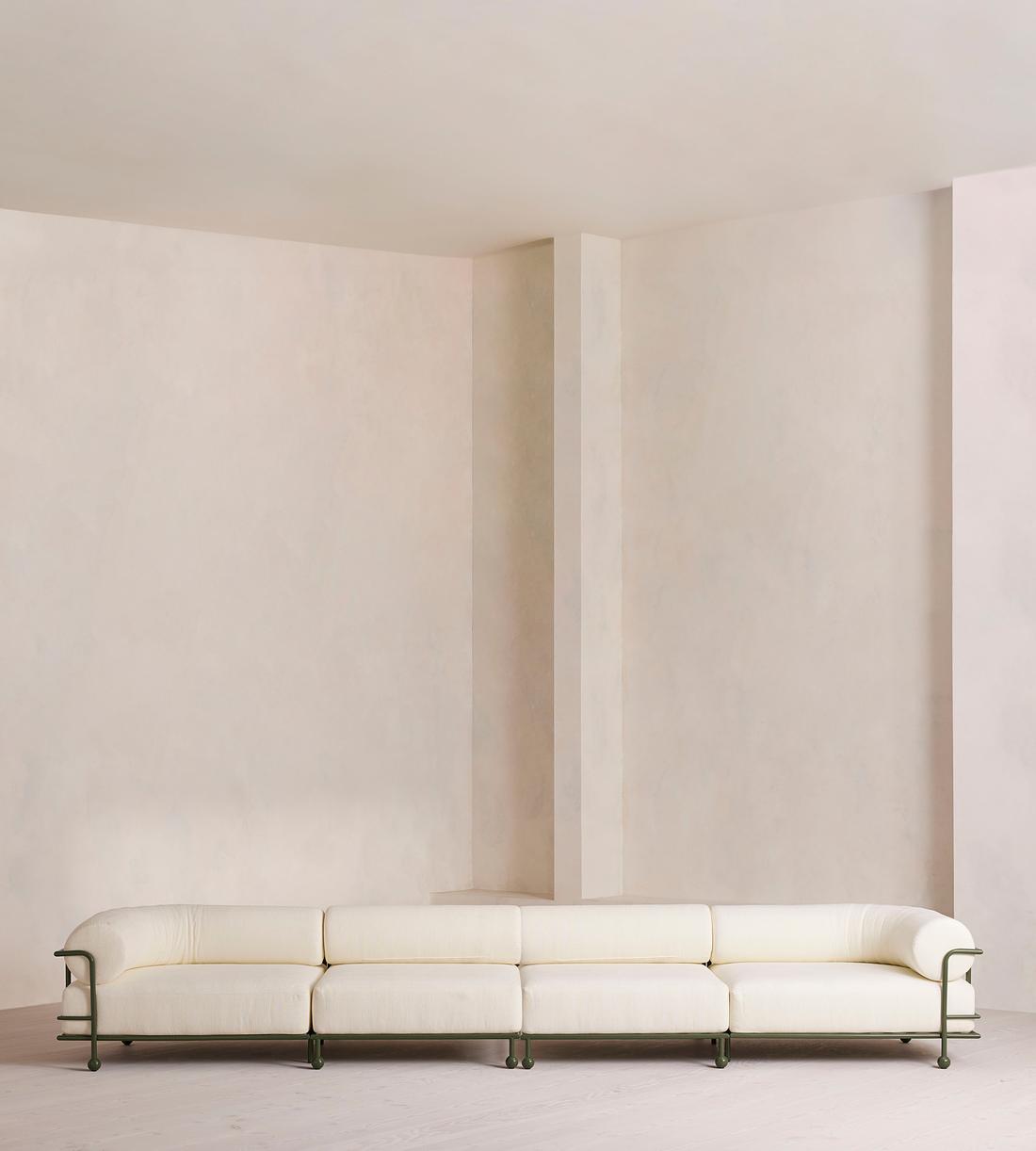 Gaspard Sofa, Five-Seater Sofa, Off White
