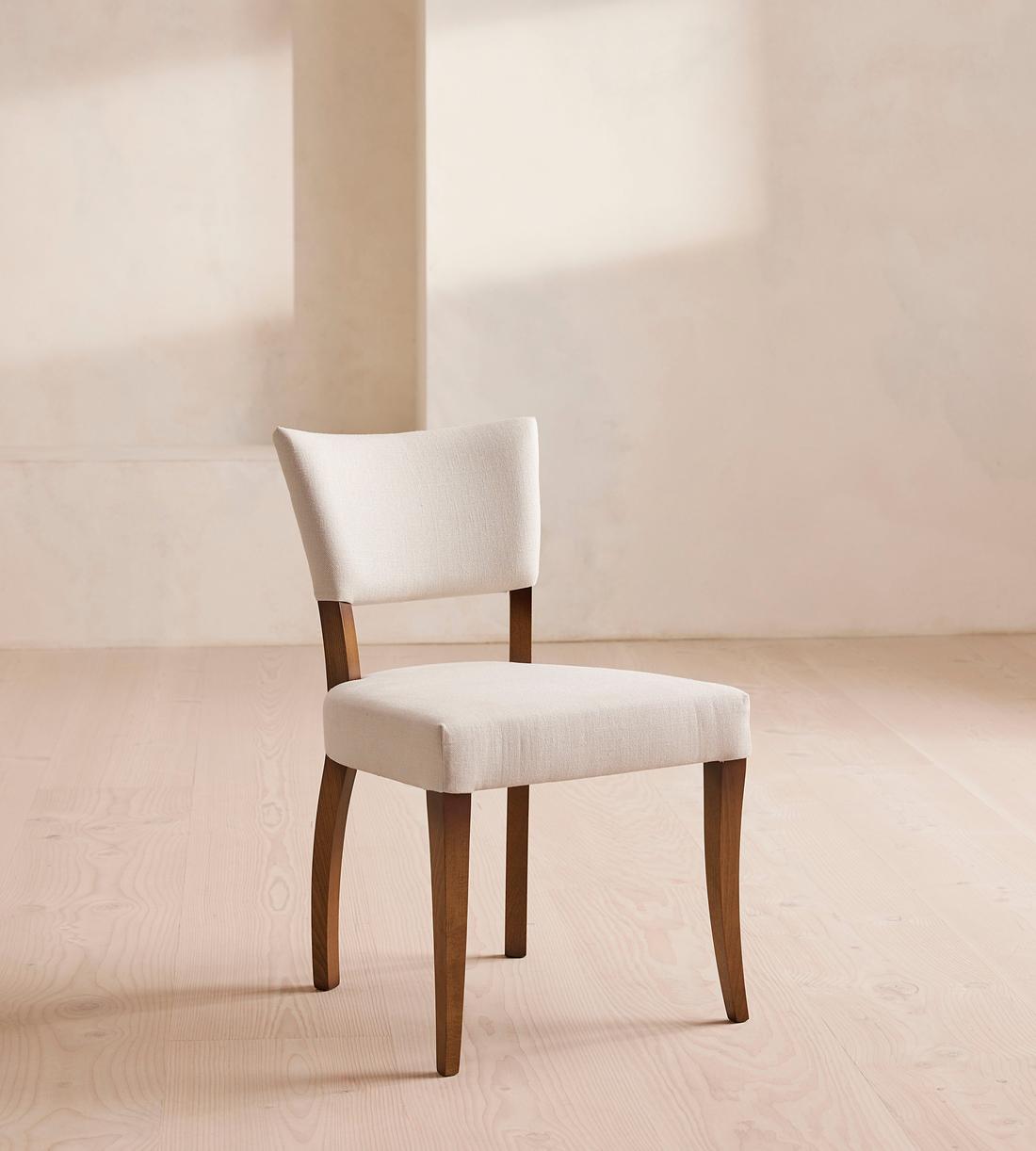 Linen Side Chairs Elena Linen Upholstered Rolling Dining Armchair