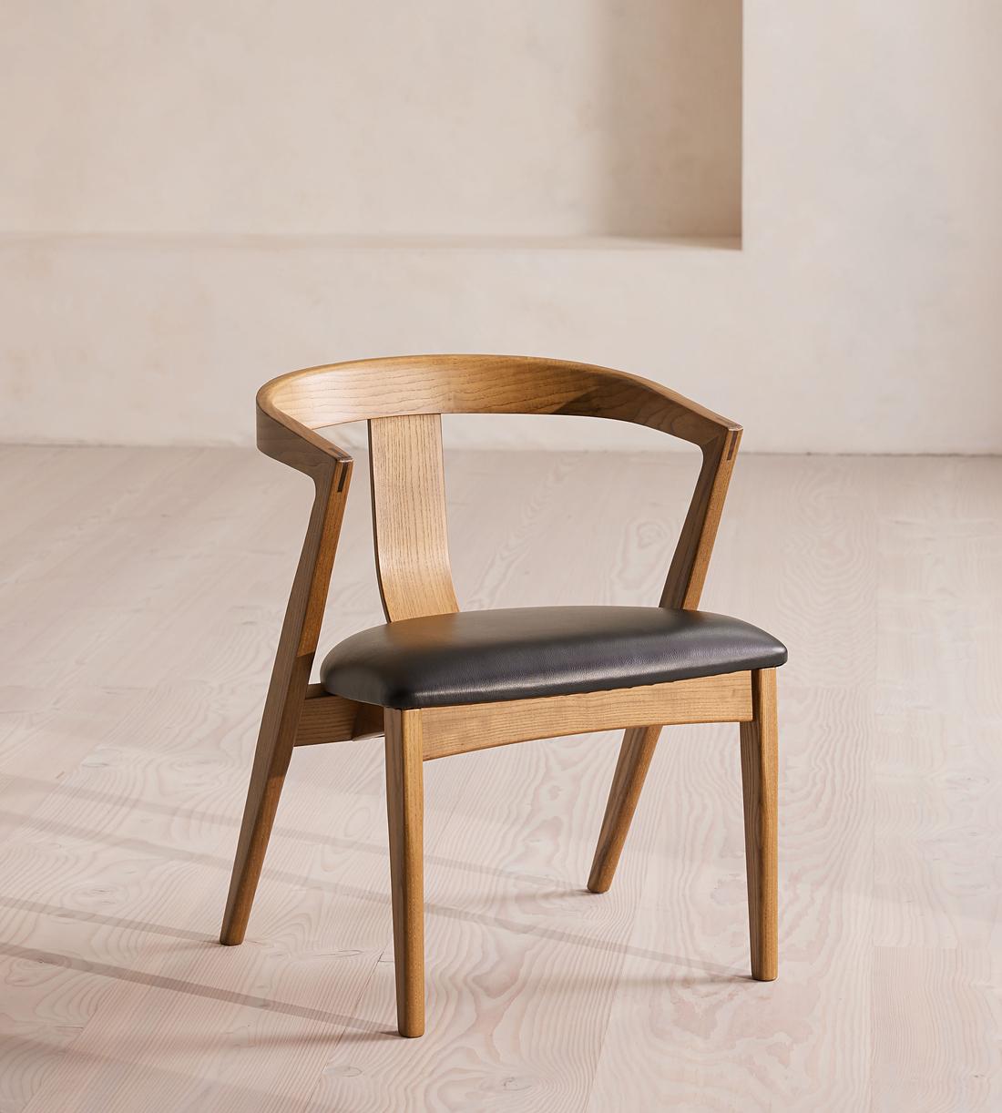 Dining Chair Black Leather Wood Chair Set Of Cohen Faux Black