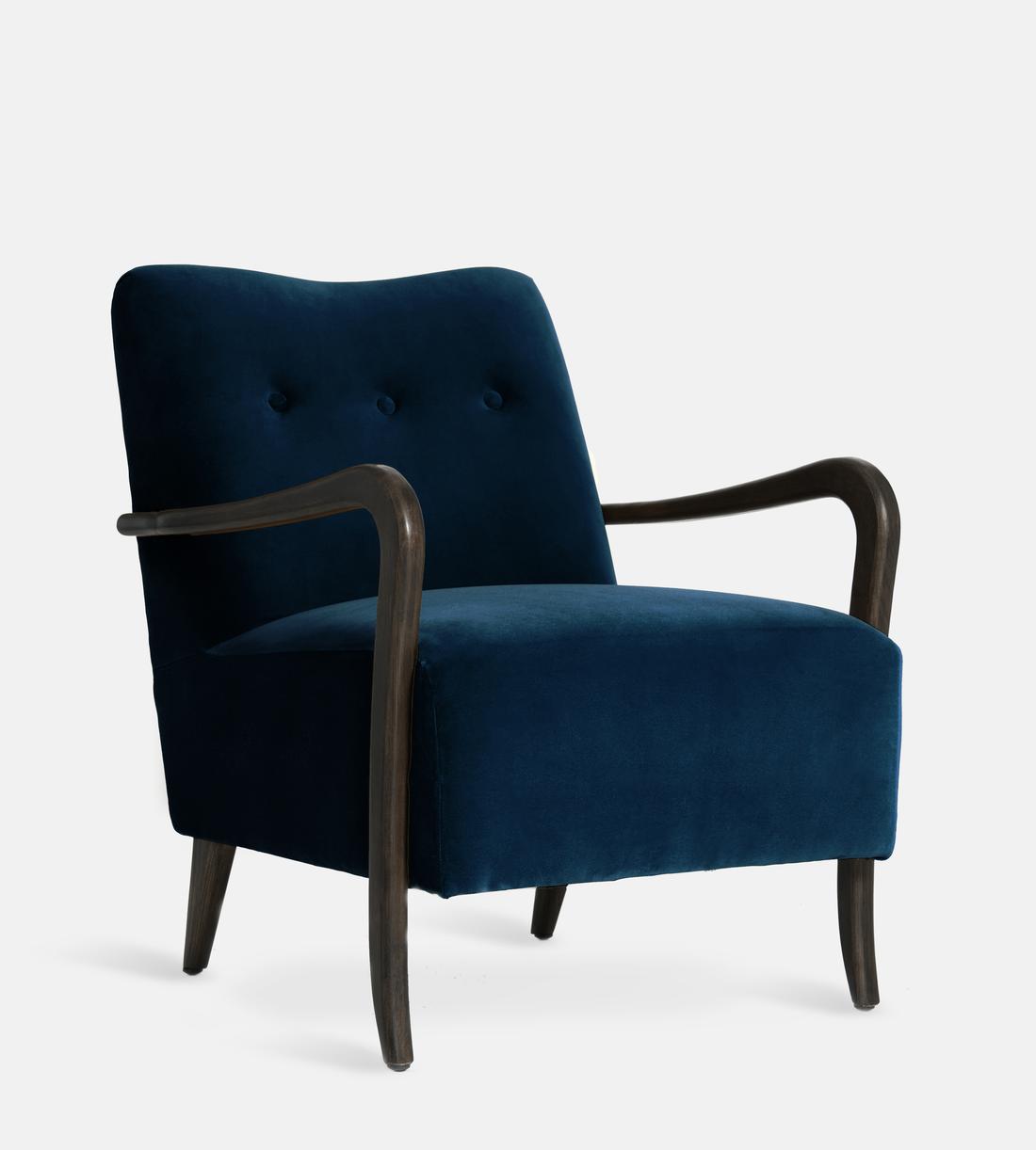 Holland Armchair, Indigo Velvet, US