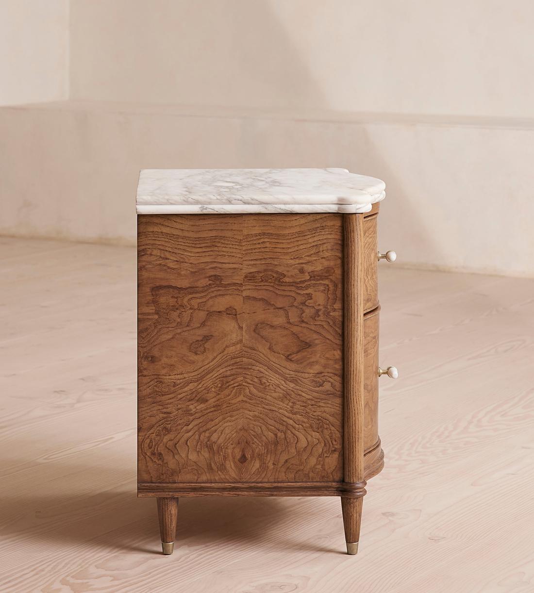 Valerie Bedside Table, Arabescato Corchia Marble, image size:1100x1222