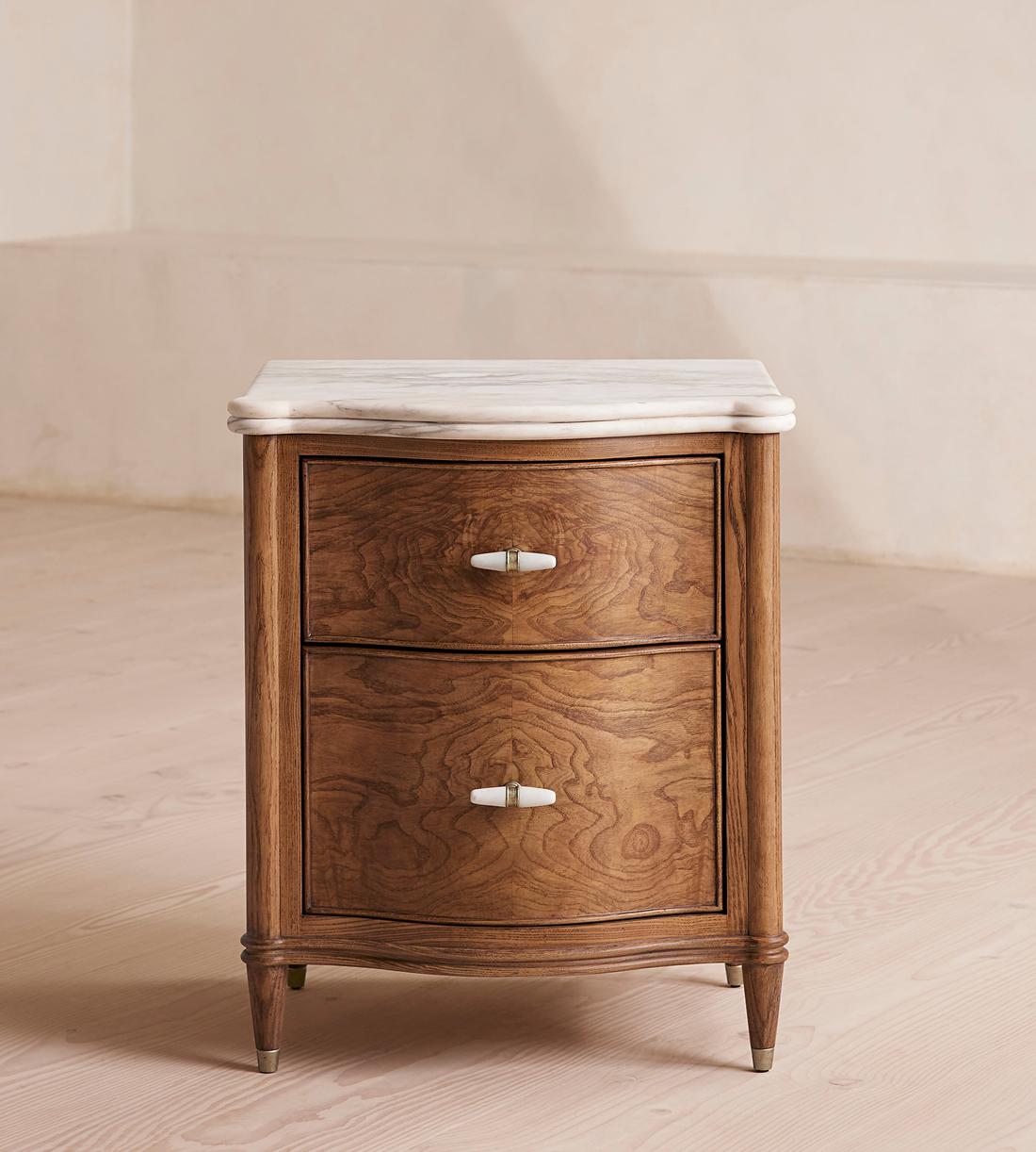 Valerie Bedside Table, Arabescato Corchia Marble, image size:1100x1222