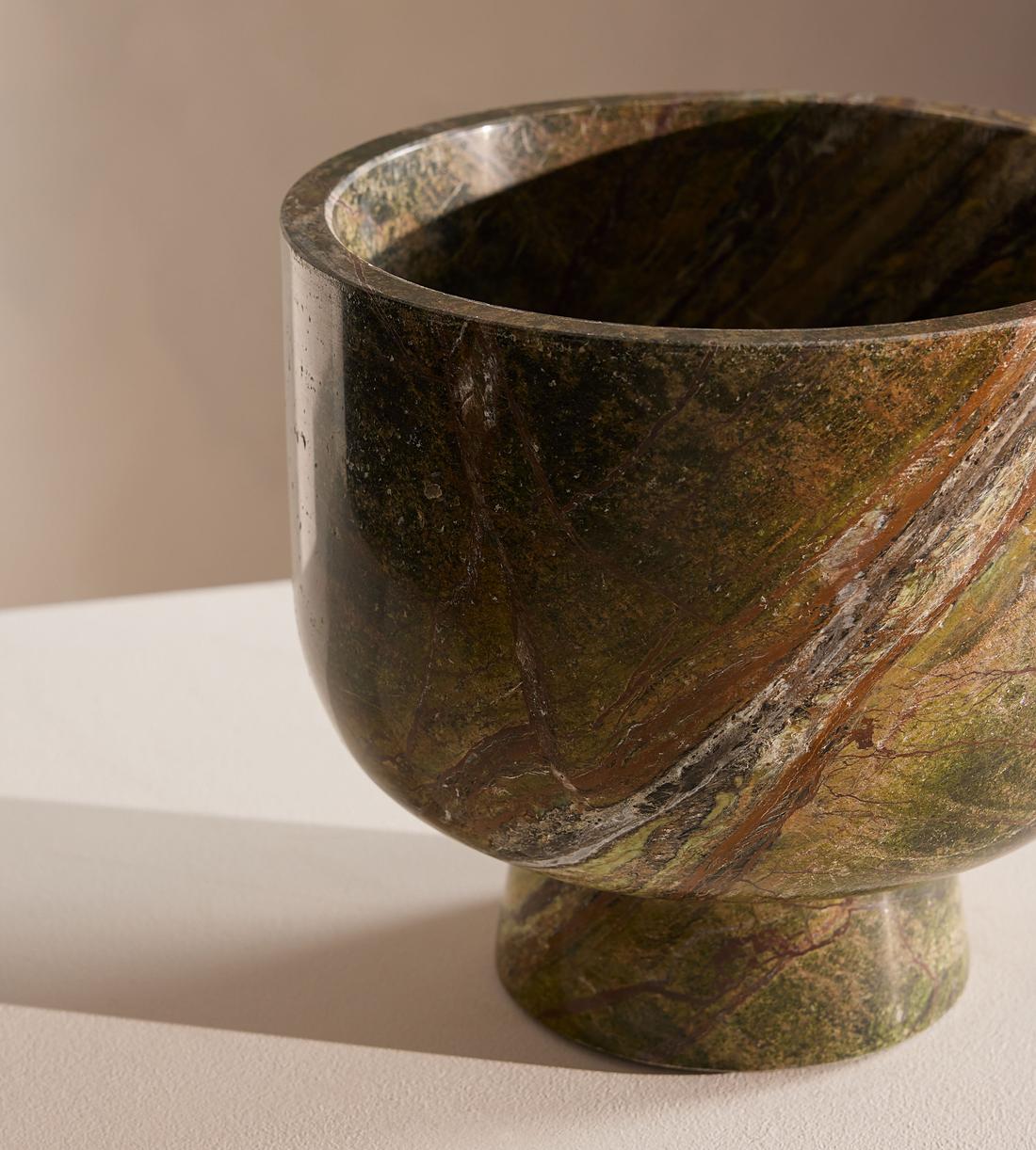 Florenza Champagne Bowl, Green Marble Champagne bowl green marble main image 0