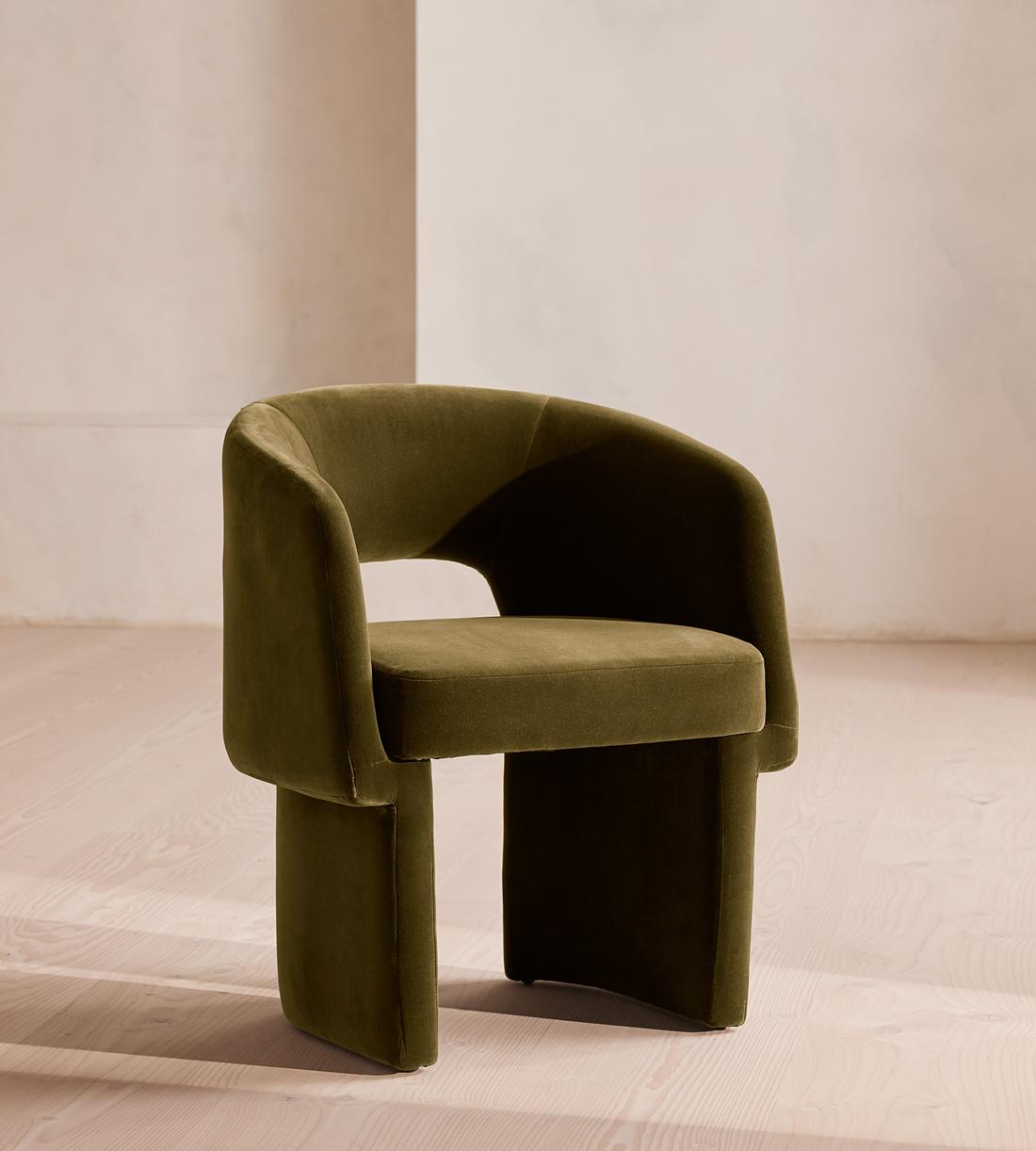 Morrell Dining Chair, Velvet, Olive, US