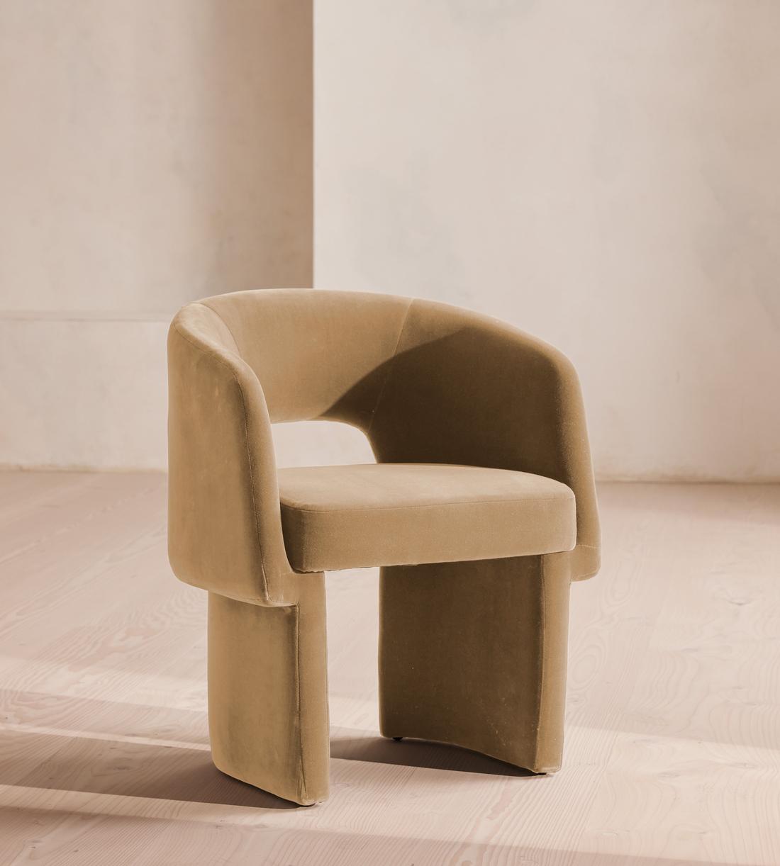 Morrell Dining Chair, Velvet, Camel, US