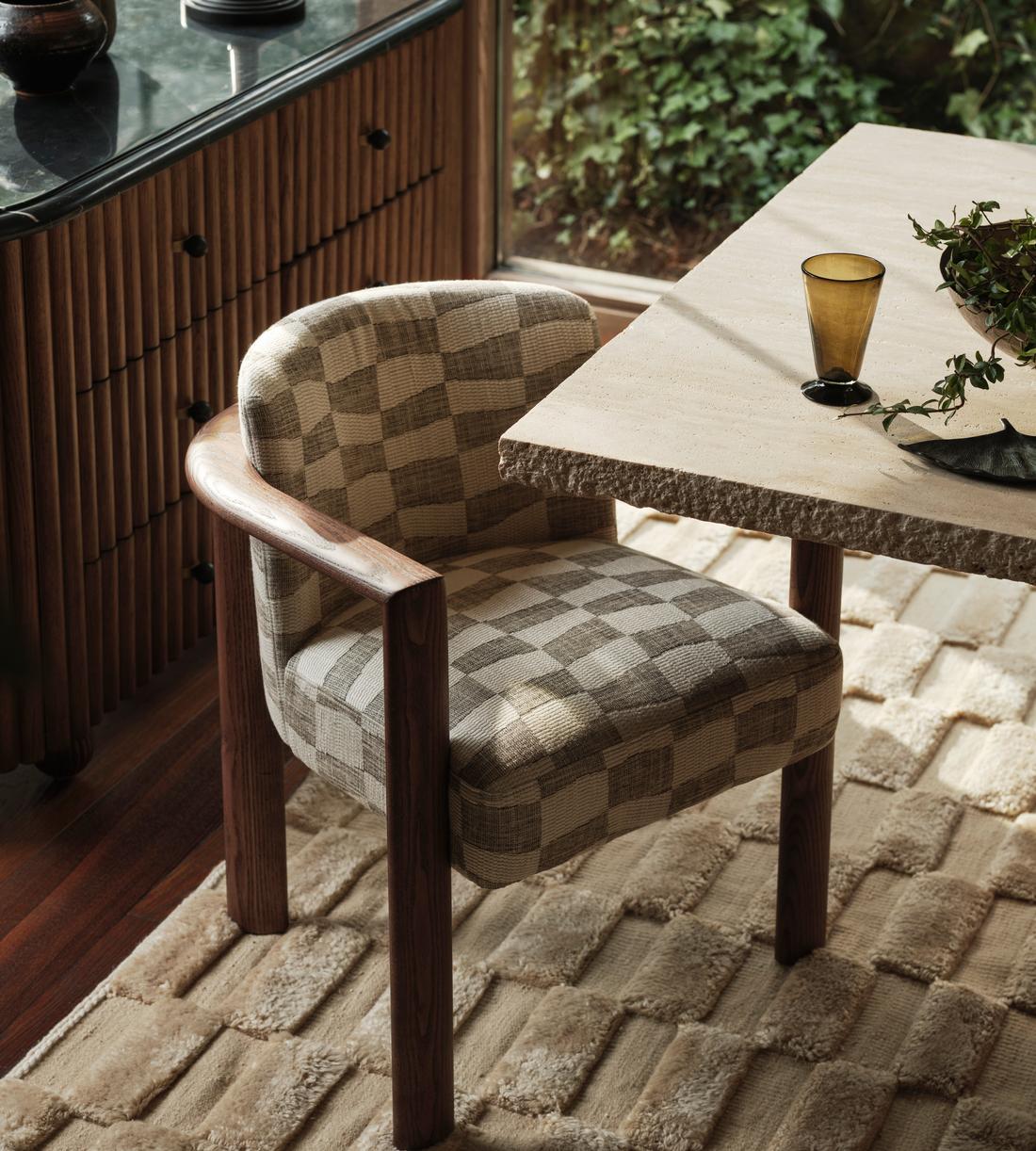 Aria Dining Chair, Kimber Jacquard, Natural