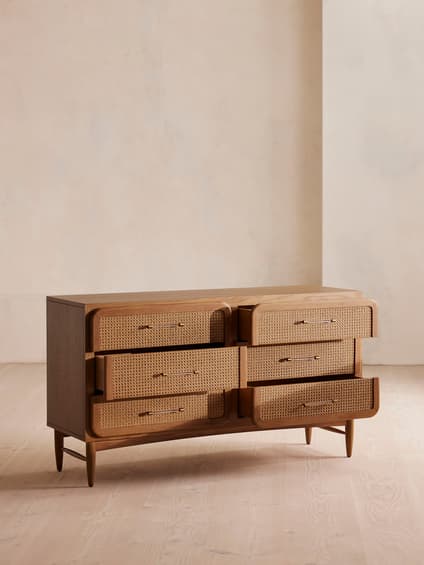 Oscar Cane & Oak 6 Drawer Dresser Oscar Cane & Oak 6 Drawer Dresser