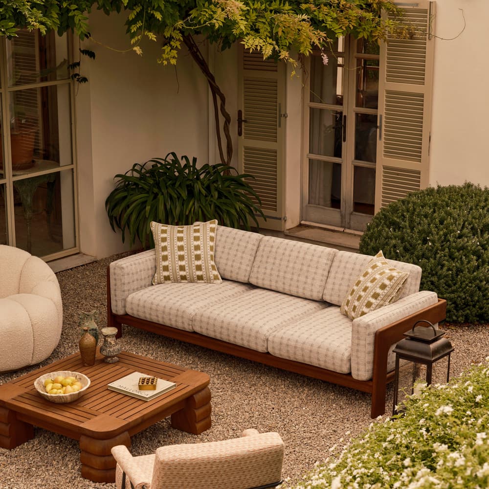 Garret Outdoor Armchair - Textured Weave - Beige - Lifestyle - Image 3