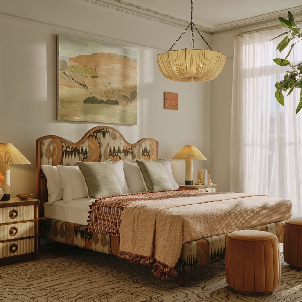 Aubrey Bed - Queen - Linen - Floral Ikat - US - Lifestyle - Image 3