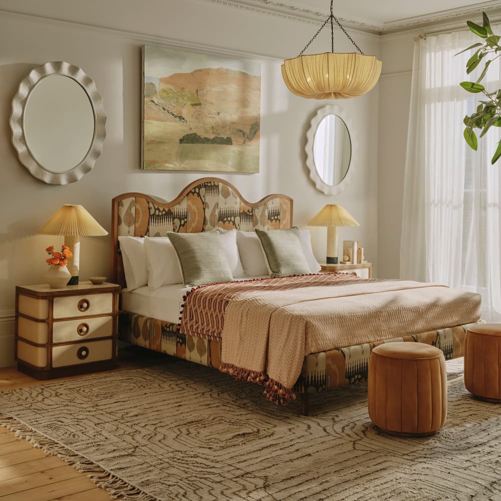 Aubrey Bed - King - Linen - Floral Ikat - US - Lifestyle - Image 3