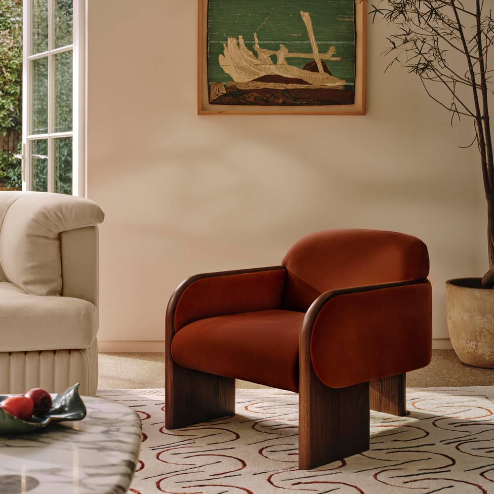 Eddie Armchair - Velvet - Rust - US - Lifestyle - Image 3