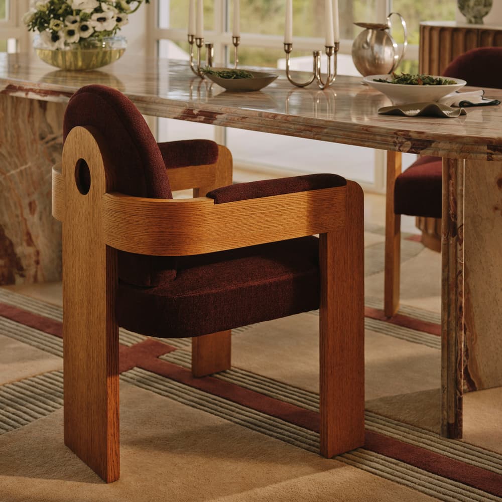 Emerson Dining Chair - Linen Chenille - Bordeaux - UK - Lifestyle - Image 3