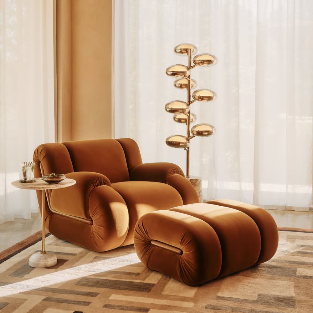 Umbria Armchair - Velvet - Mustard - UK - Lifestyle - Image 3
