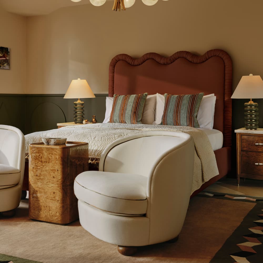 Blair Tub Armchair - Natural Linen - Floral Ikat Trim - Lifestyle - Image 3