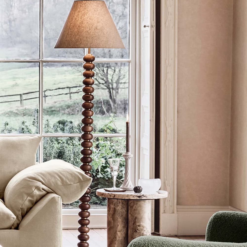 Greyson Floor Lamp - Oak - Tall - Lifestyle - Image 3