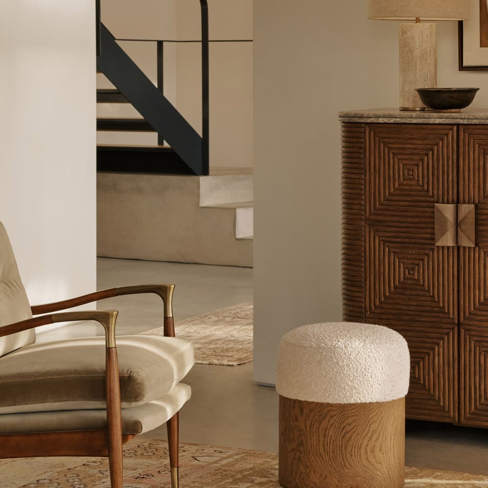 Bertie Footstool - Boucle Sand - US - Lifestyle - Image 3