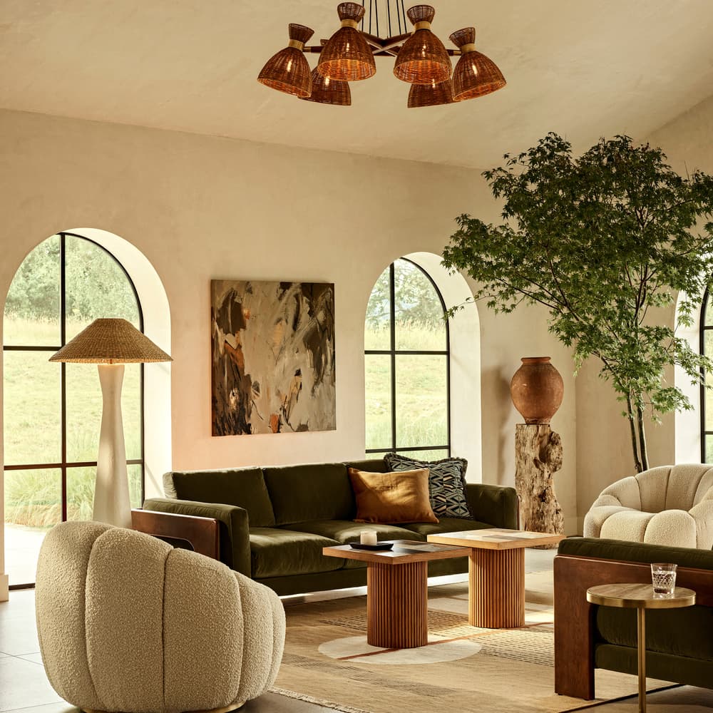 Marcia Three Seater Sofa - Velvet - Olive - Lifestyle - Image 3