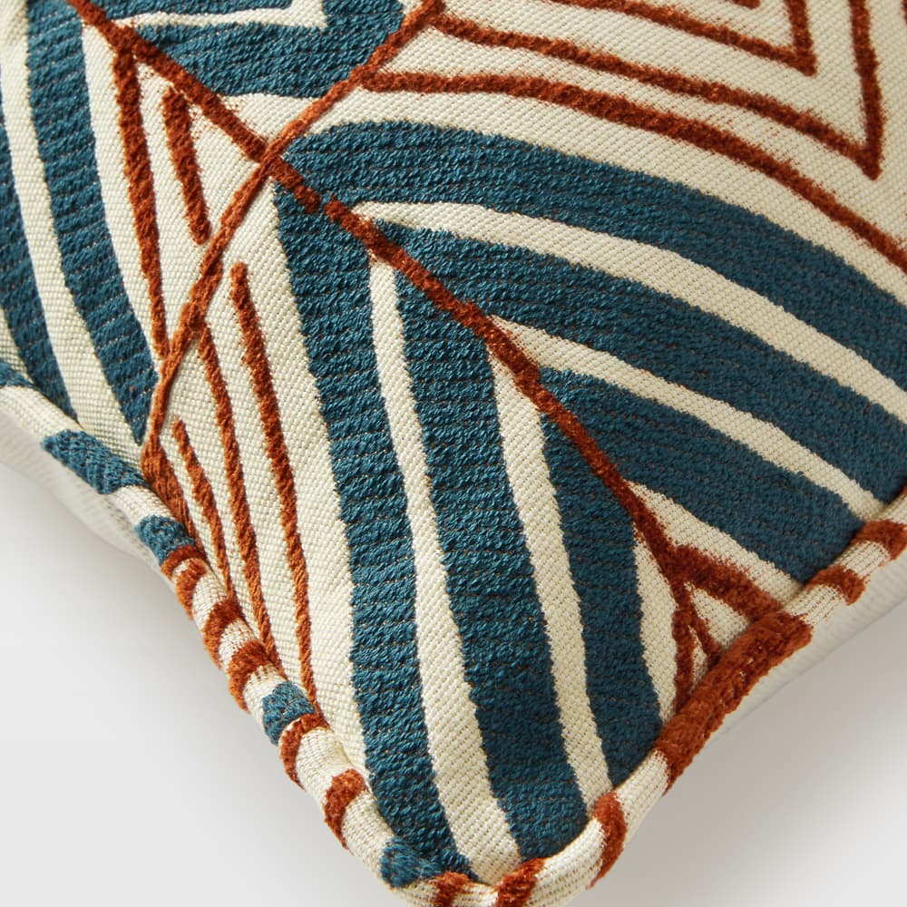 Pierre Frey Tchad Cushion - Orange and Blue - Images - Image 3