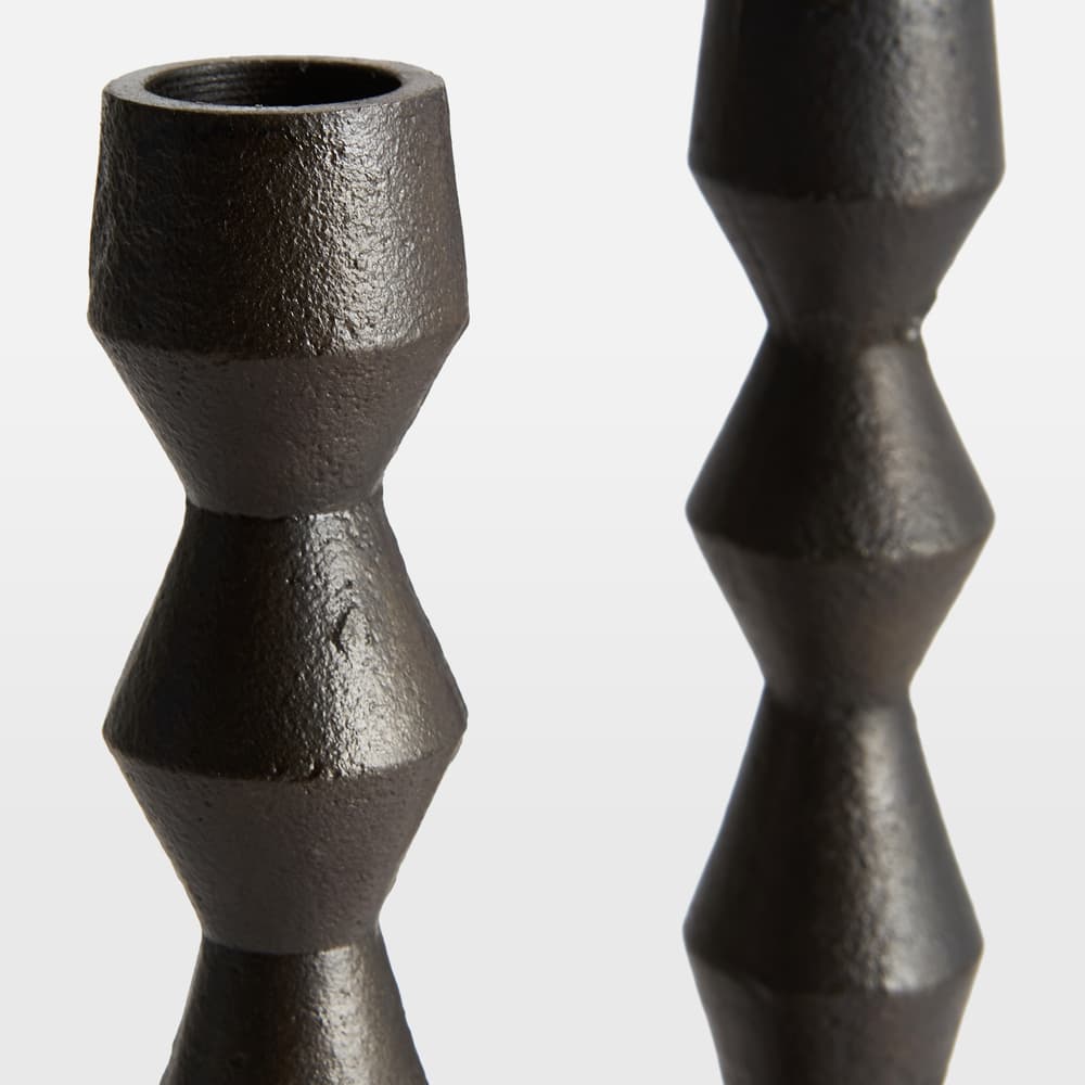 Gigi Forged Metal Large Candleholder - Set of Two - Images - Image 3