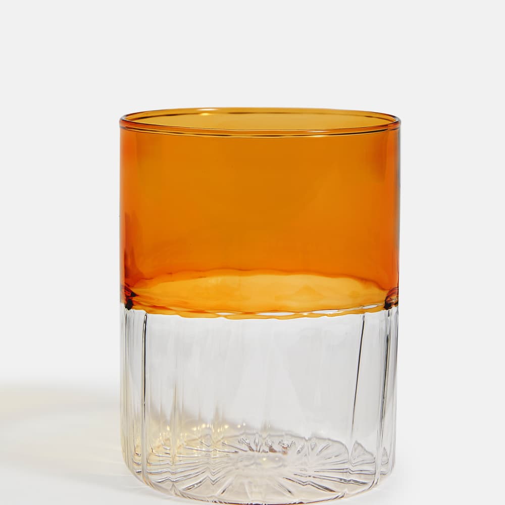 Collier Ribbed Tumbler S/4 Amber / Clear - Images - Image 3