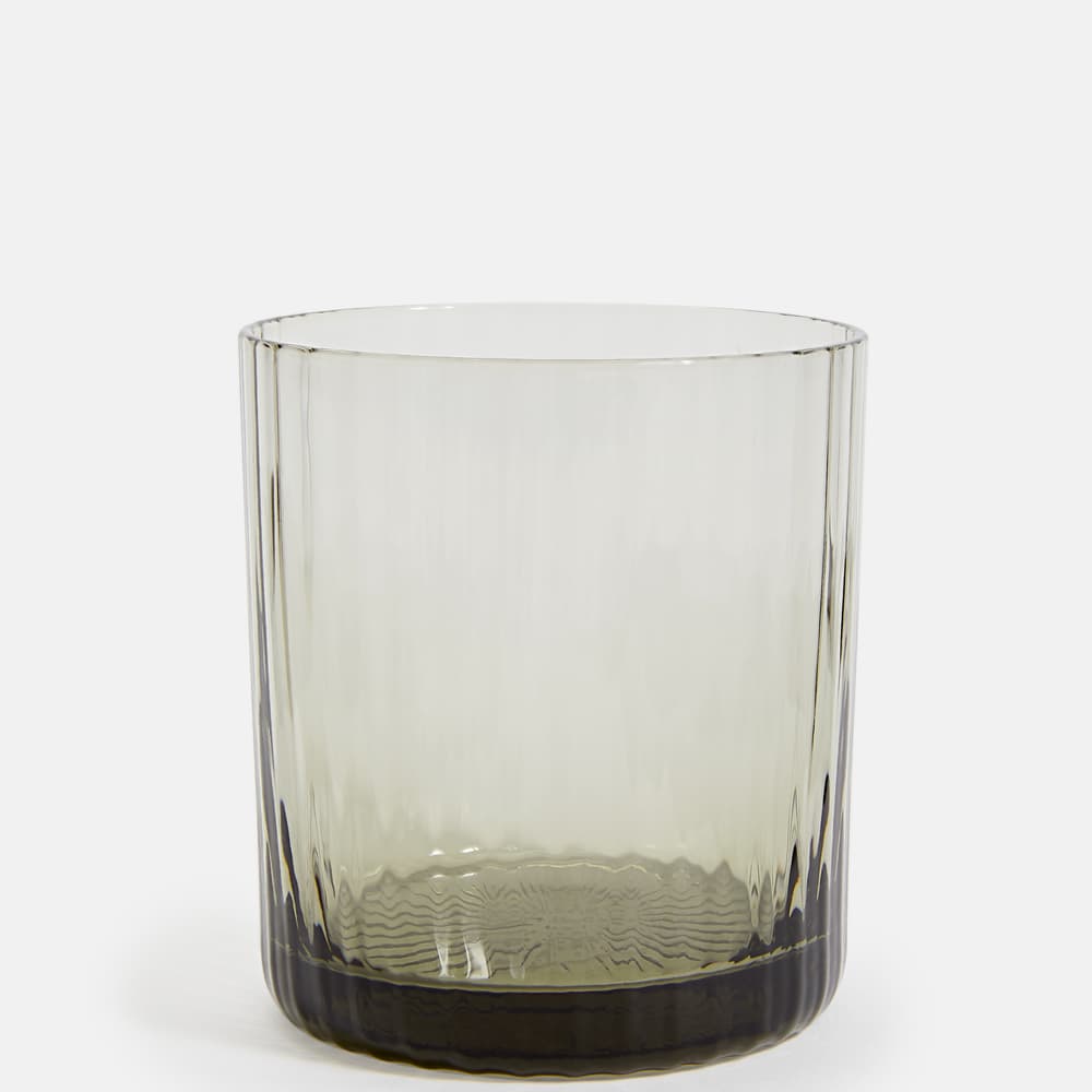 Meynell Ribbed Lowball - Smoke - Set of Four - Images - Image 3