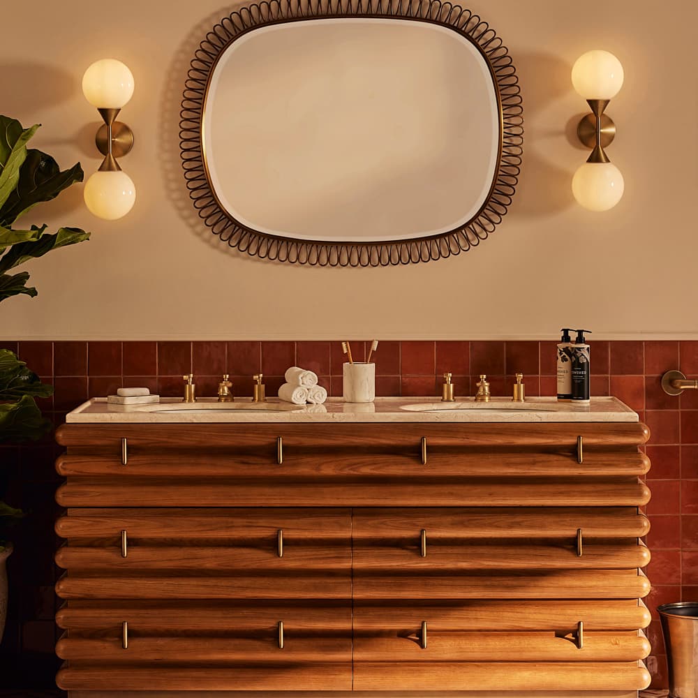Harrison Double Vanity Unit - Royal Diana Marble - Lifestyle - Image 3