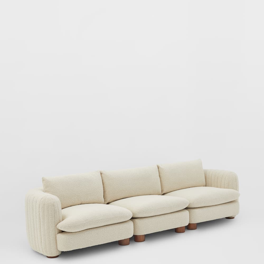 Vivienne Sectional Sofa - Four Seater - Boucle Natural - US - Images - Image 3
