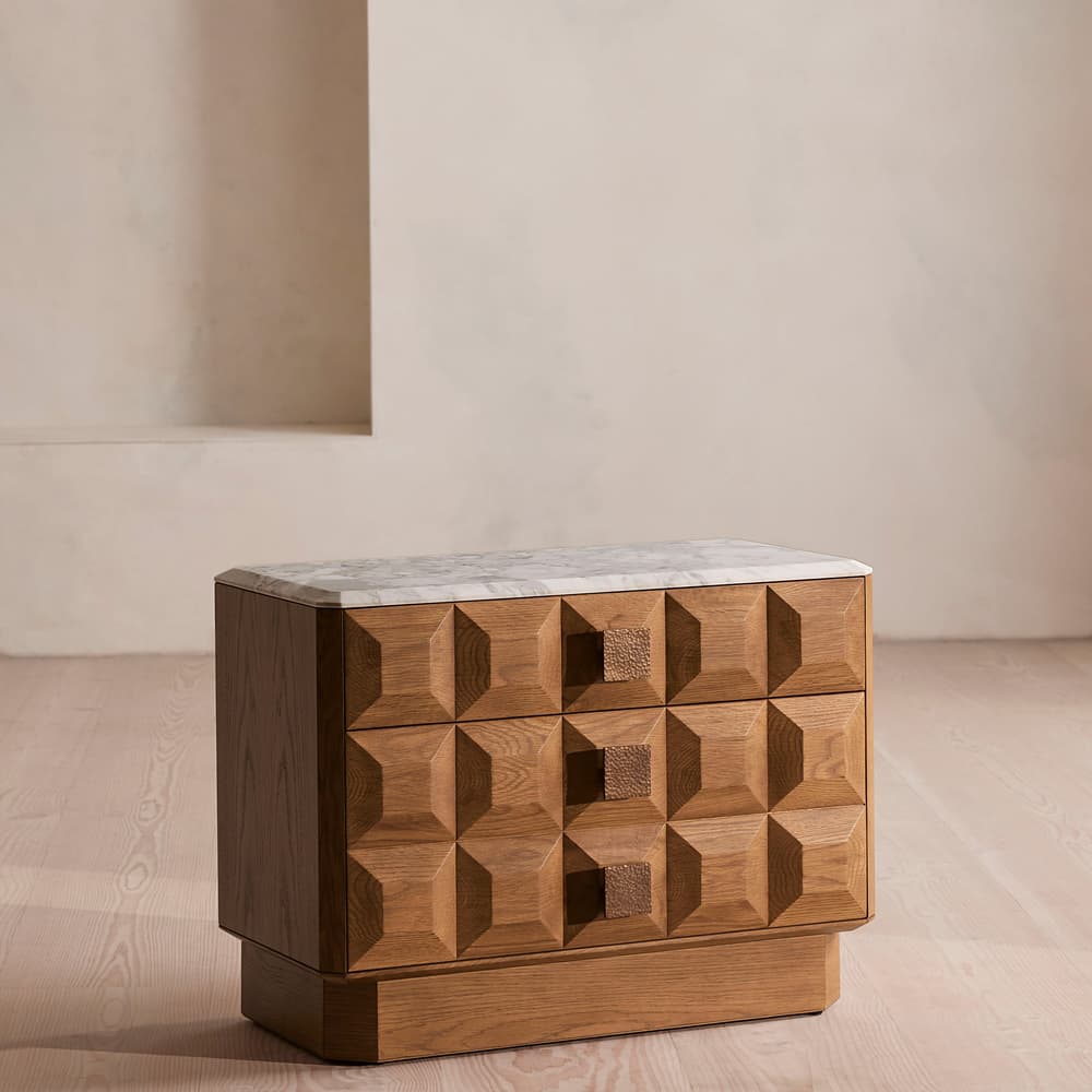 Marius Bedside Table - Large - Arabescato Corchia Marble - Listing - Image 3