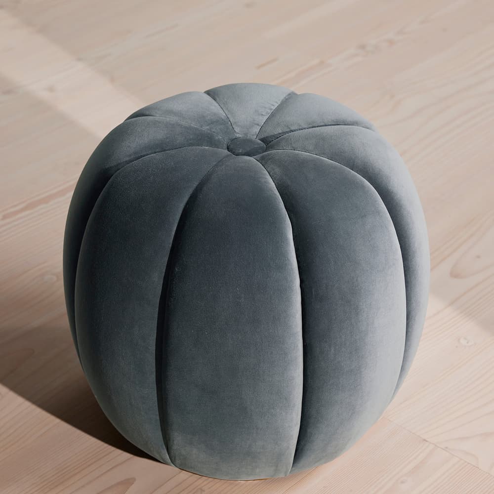 Sofia Footstool - Velvet - Grey Blue - Listing - Image 3