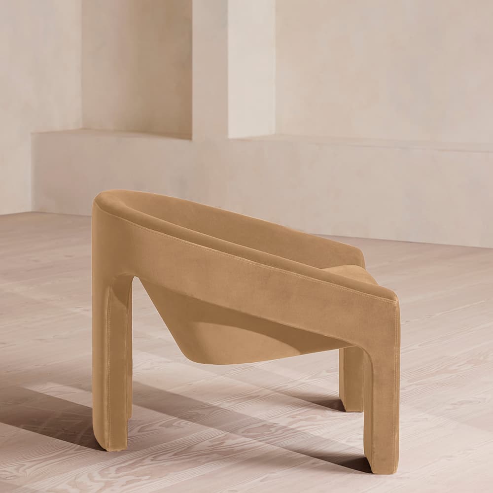 Dafne Armchair - Velvet - Camel - Images - Image 3
