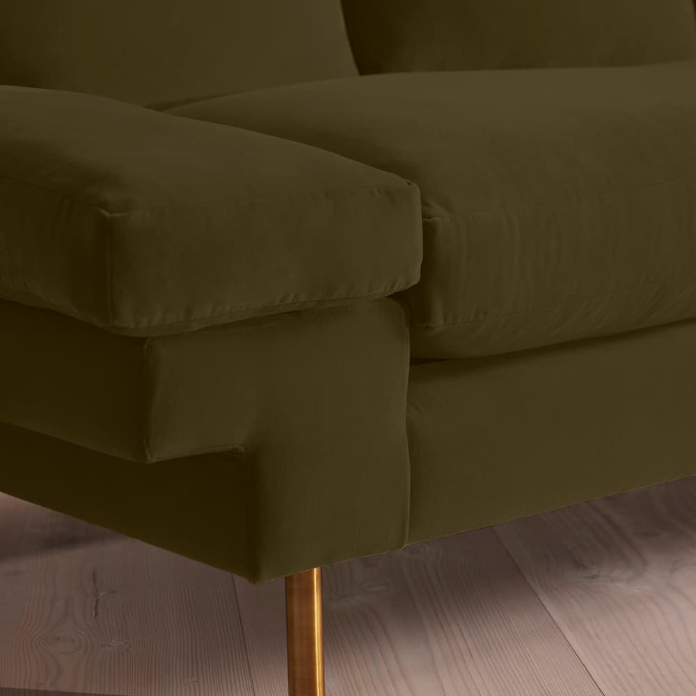 Bristol Three Seater Sofa - Velvet - Olive - US - Images - Image 3