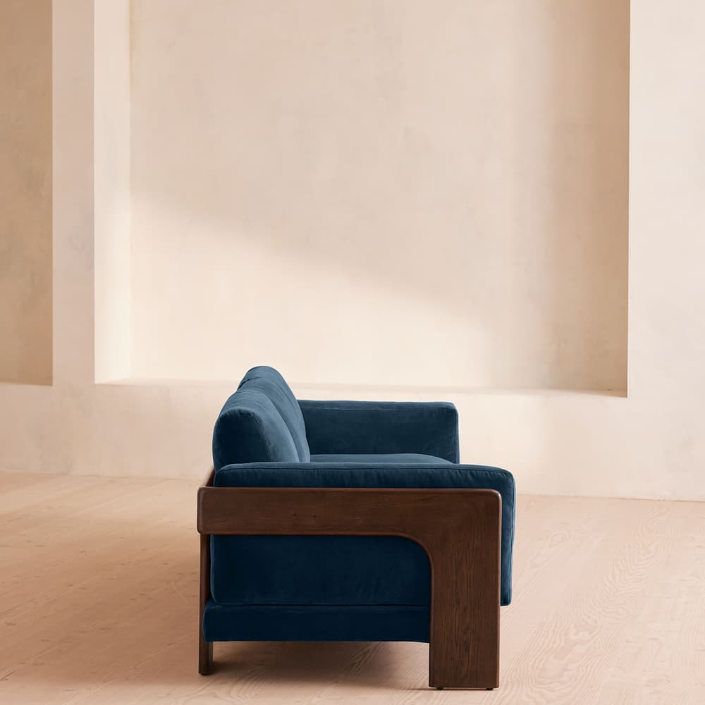Marcia Three Seater Sofa - Velvet - Royal Blue - Images - Image 3