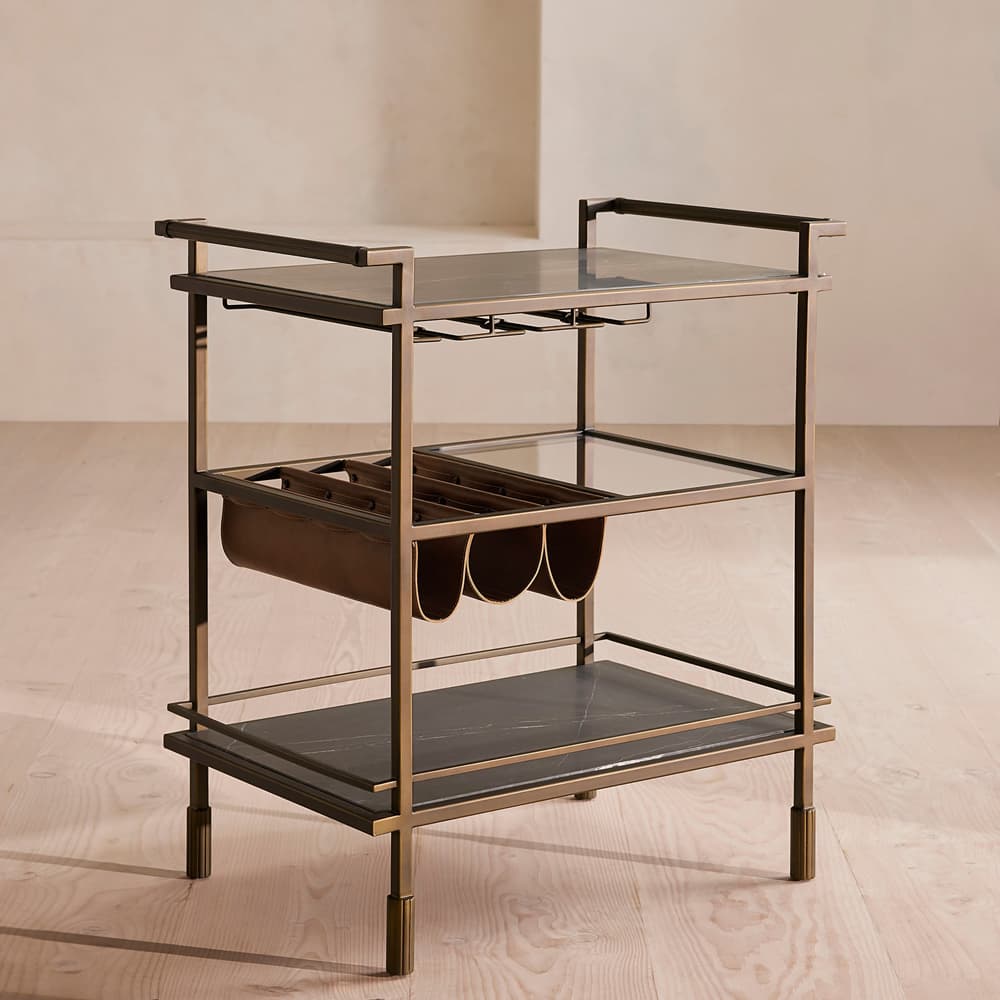 Portnall Bar Cart - Black Marquina Marble - Listing - Image 3