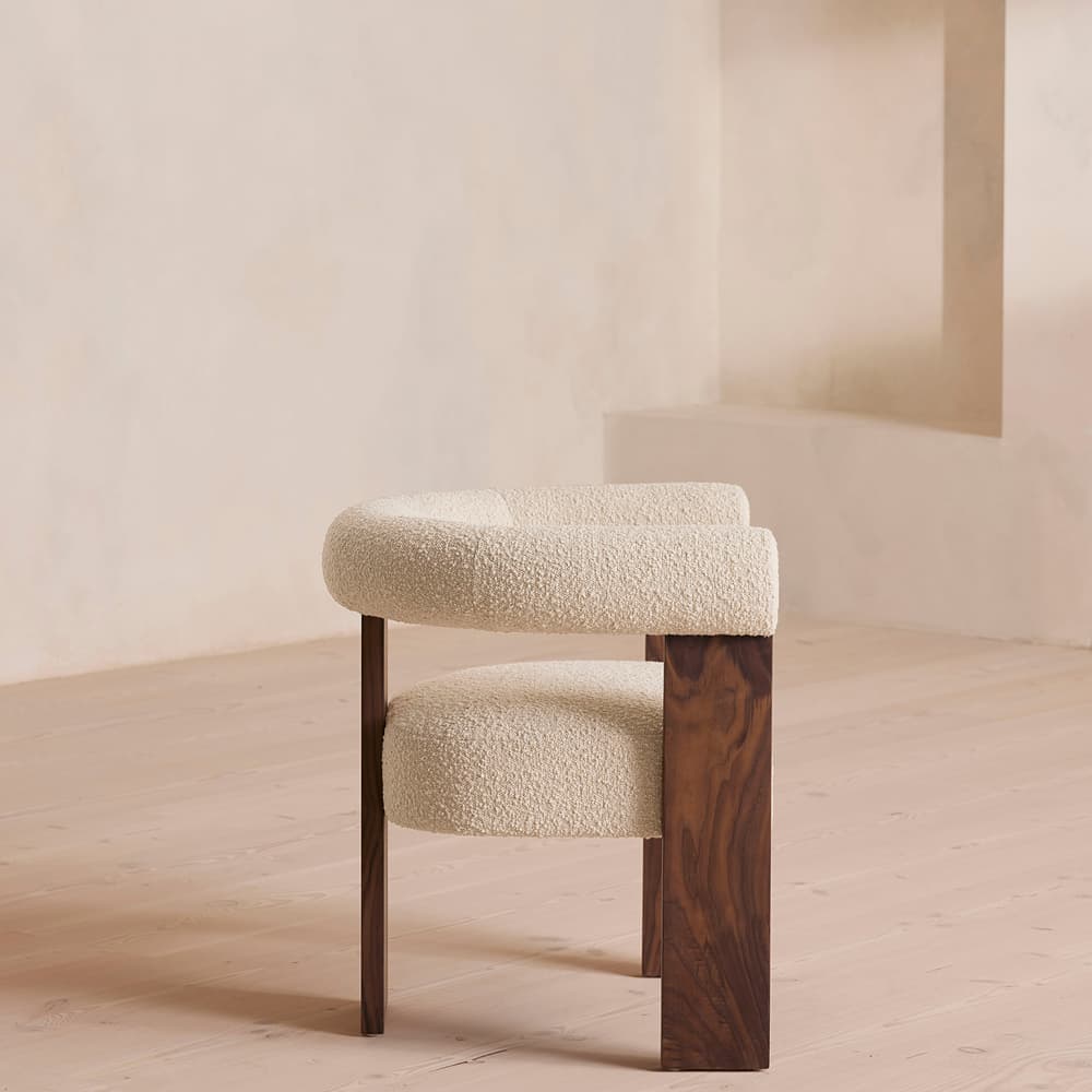 Eldon Dining Chair - Boucle - Walnut - US - Images - Image 3