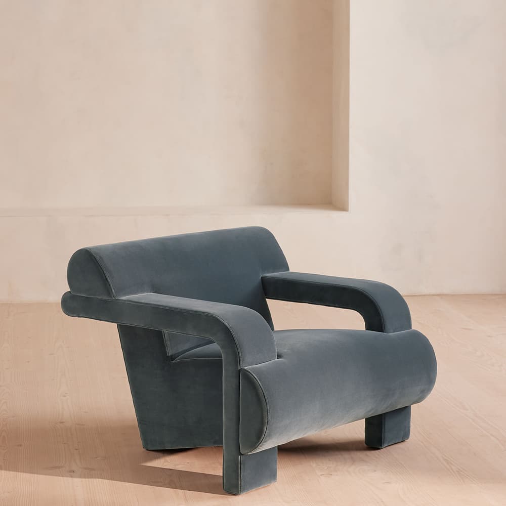 Humphrey Armchair - Velvet - Grey Blue - Listing - Image 3