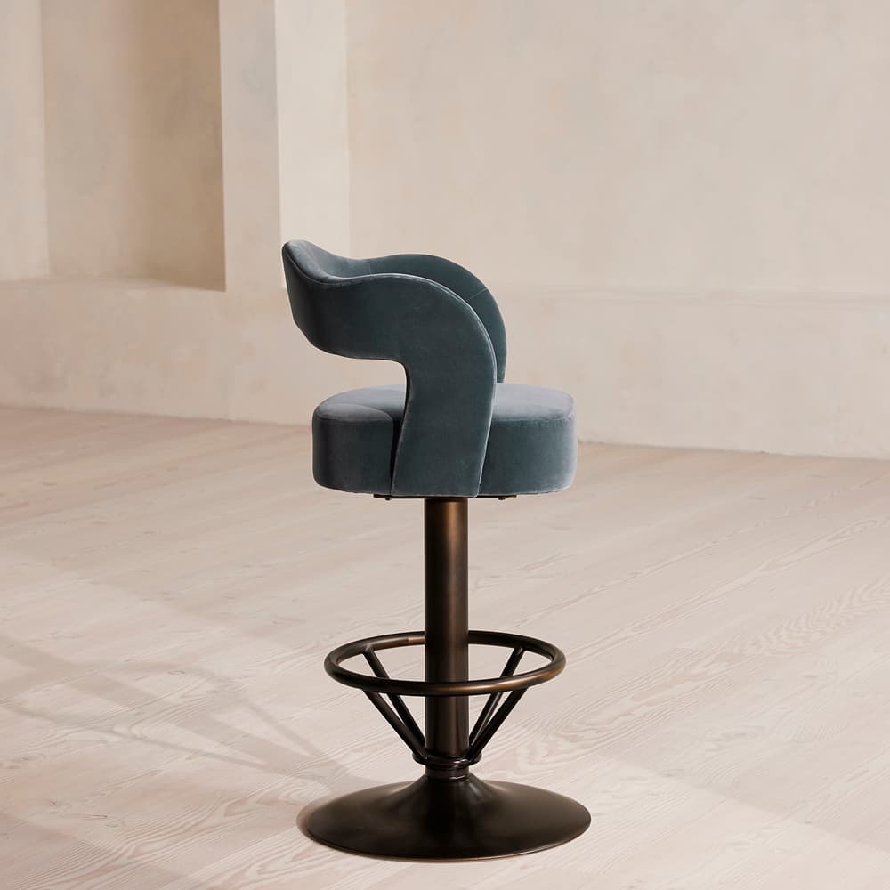 Rory Barstool - Velvet - Grey Blue - US - Images - Image 3