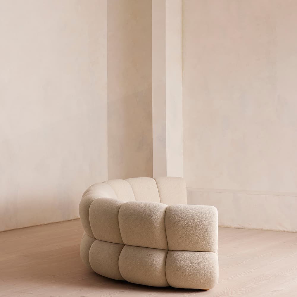 Noelle Sectional Curved Sofa - Six Seater - Boucle - Natural - US - Images - Image 3
