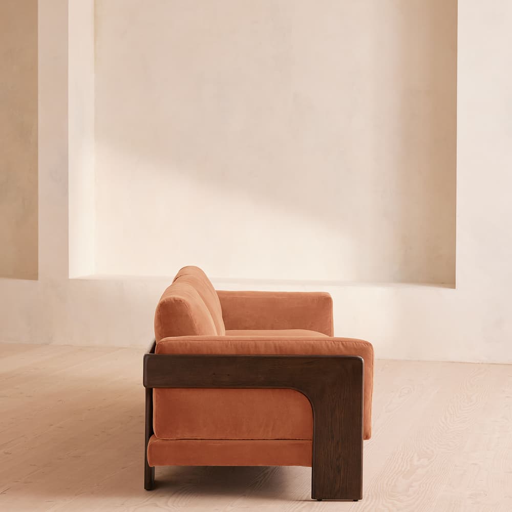 Marcia Three Seater Sofa - Velvet - Antique Rose - US - Images - Image 3