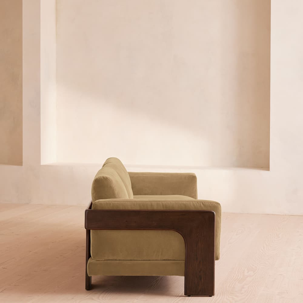 Marcia Three Seater Sofa - Velvet - Camel - Images - Image 3