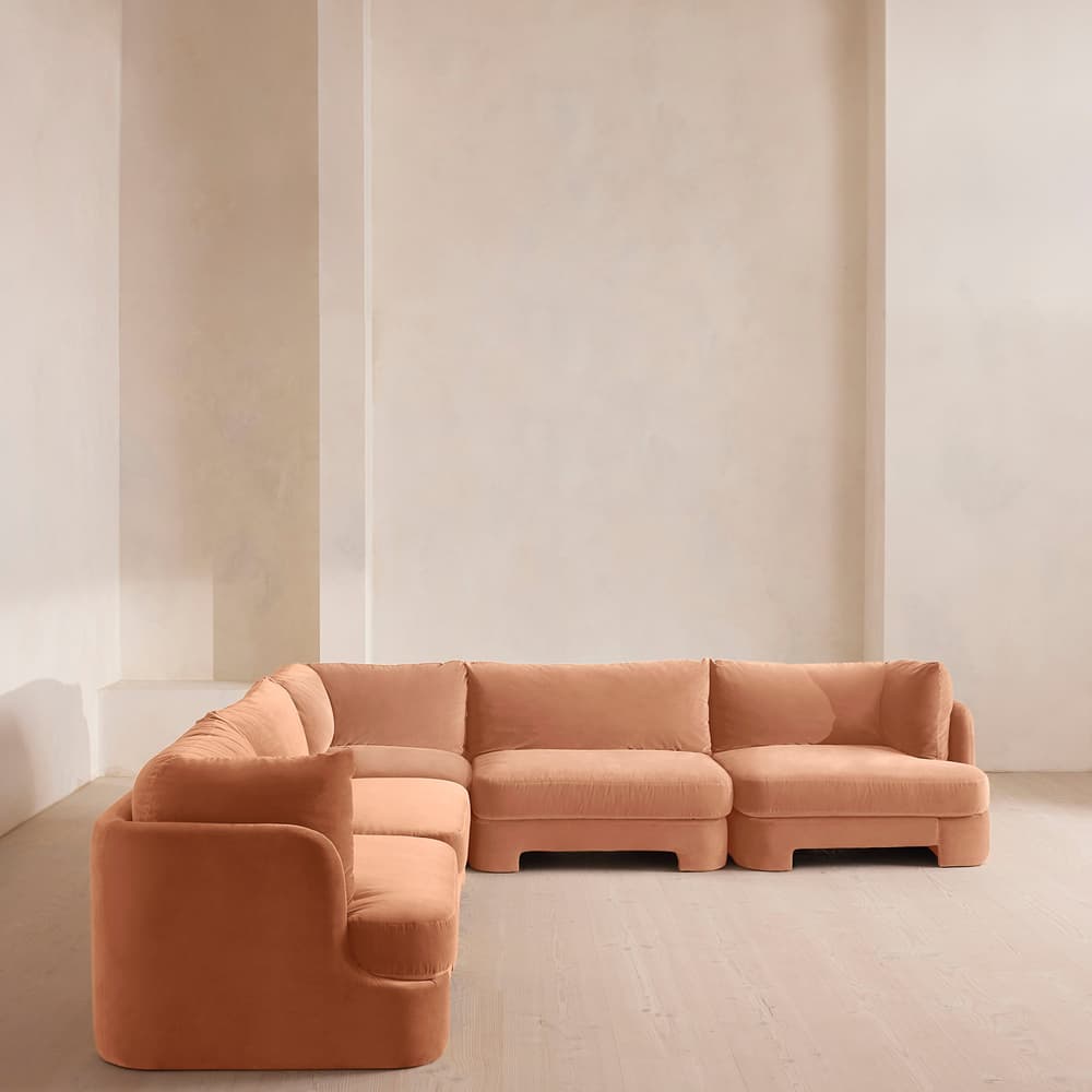Odell Deeper Sit Sectional Sofa - Corner Sofa - Velvet Antique Rose US - Images - Image 3