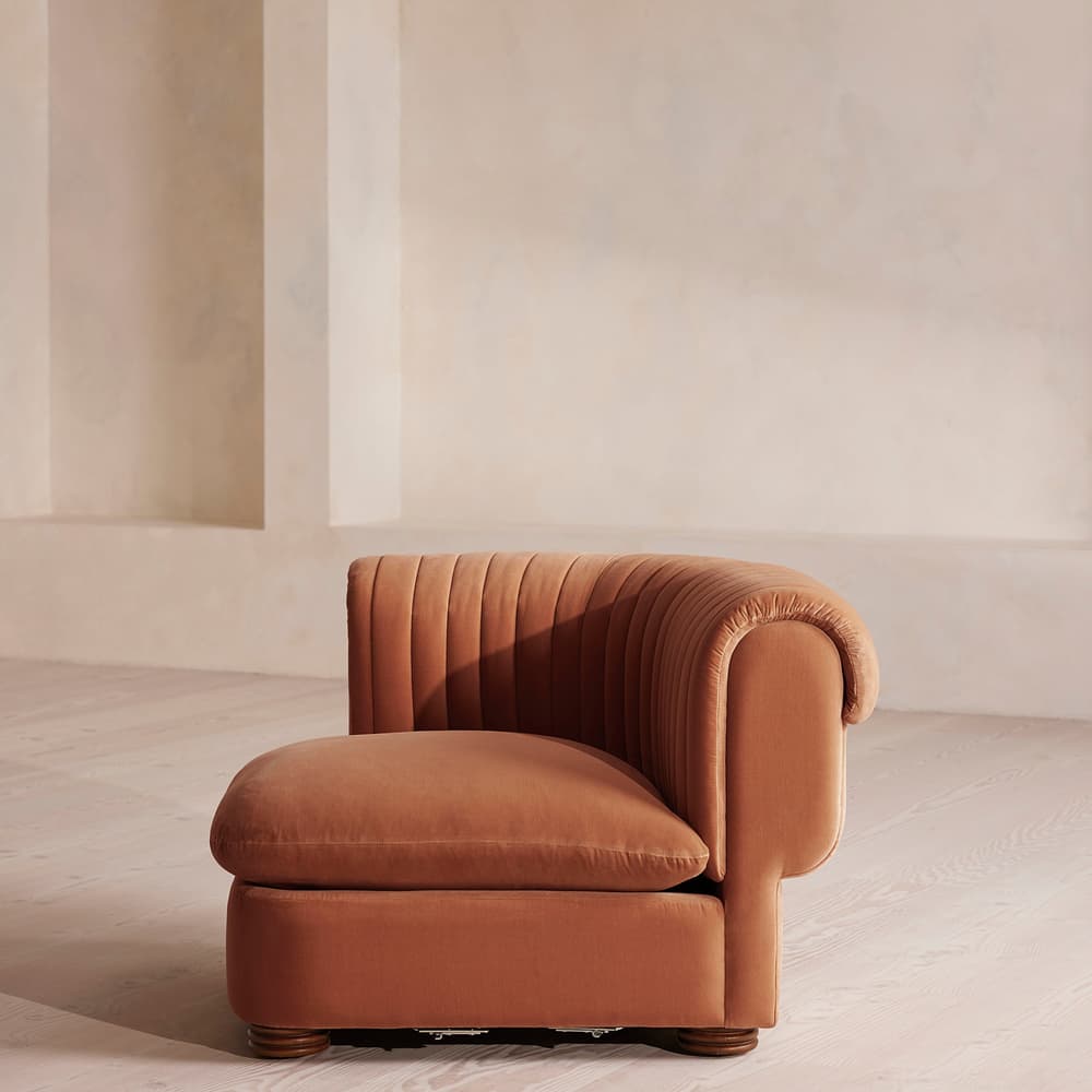 Rava Modular Sofa - Corner Module - Velvet - Antique Rose - Image 3
