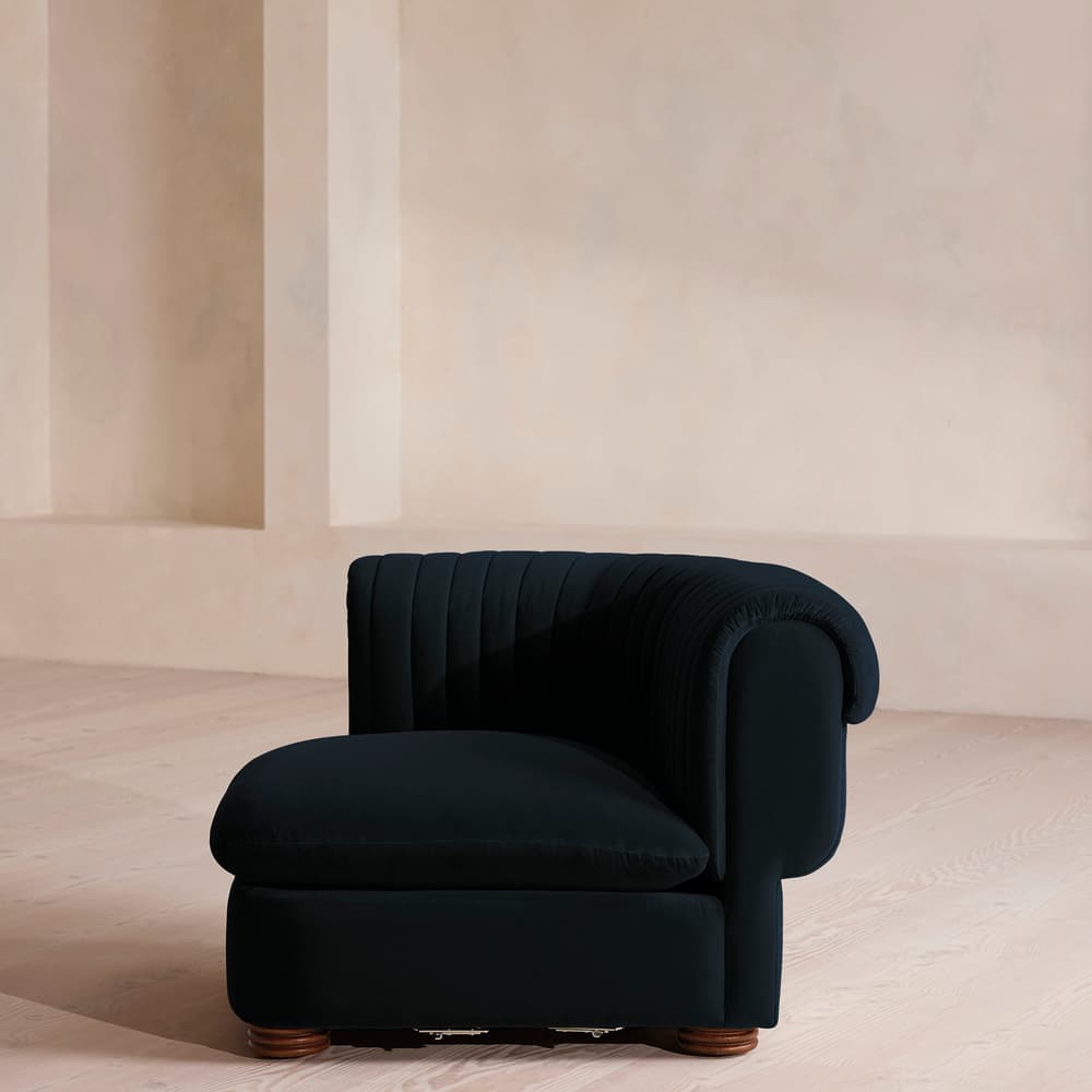 Rava Modular Sofa - Corner Module - Velvet - Royal Blue - Image 3