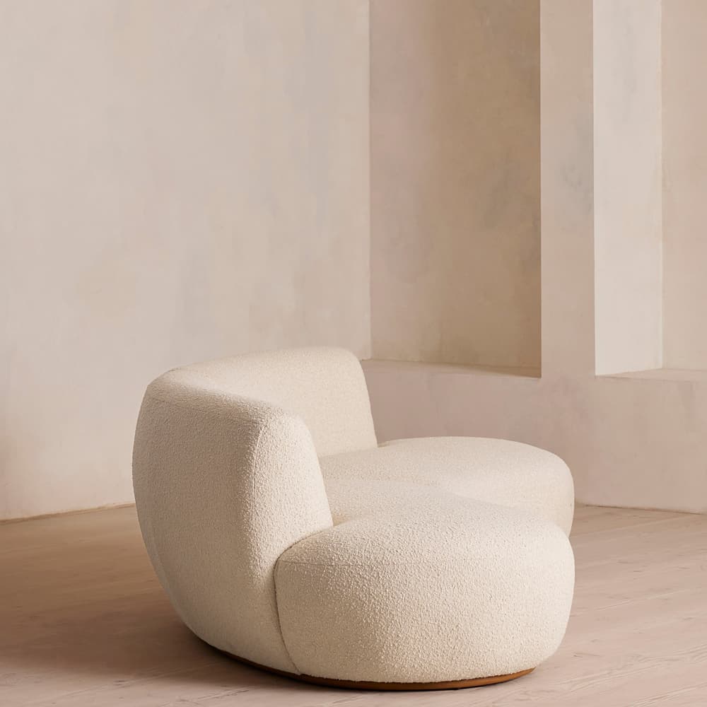 Aline Serpentine Sectional Sofa - Three Seater - Natural Boucle - US - Images - Image 3