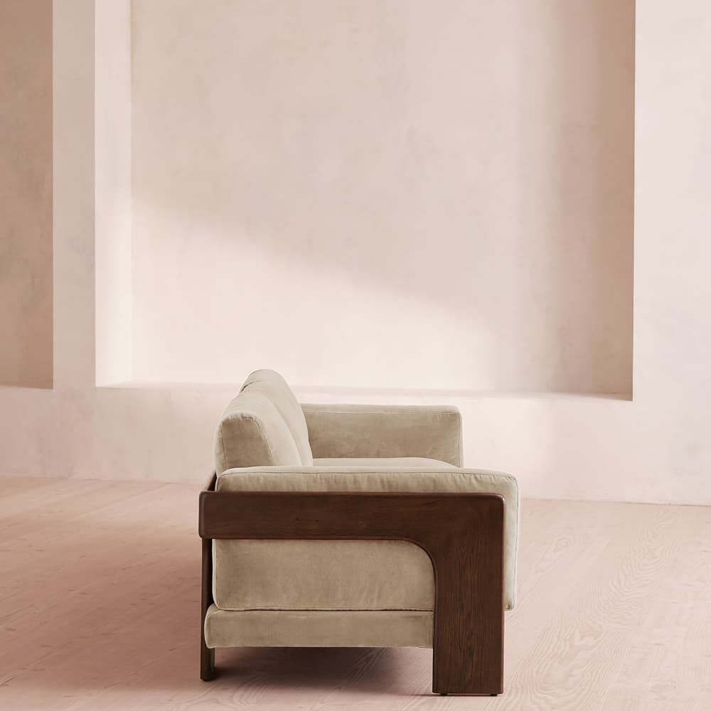 Marcia Three Seater Sofa - Oyster Velvet - UK - Images - Image 3