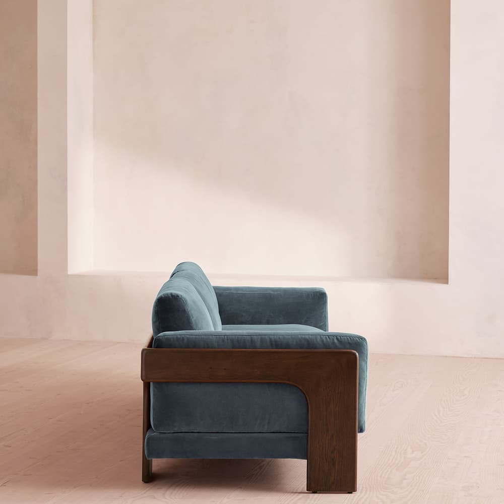 Marcia Three Seater Sofa - Velvet - Grey Blue - Images - Image 3