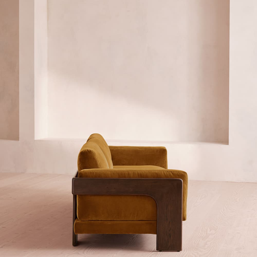 Marcia Three Seater Sofa - Velvet - Mustard - Images - Image 3