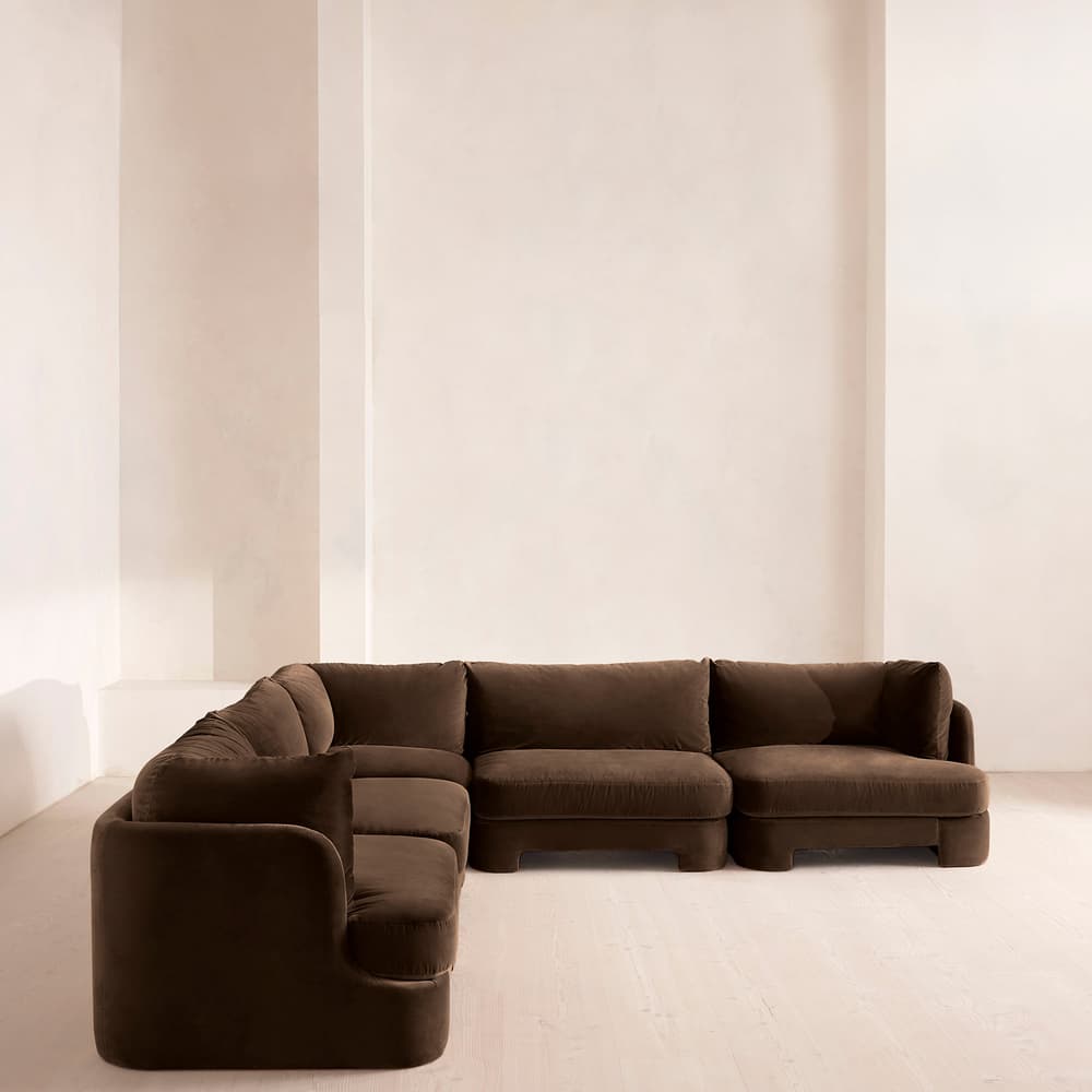 Odell Deeper Sit Sectional Sofa - Corner Sofa - Velvet - Chocolate US - Images - Image 3